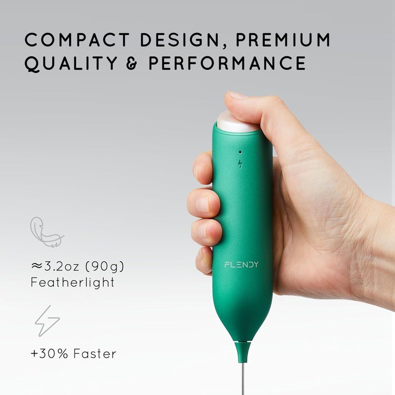 Flendy Rechargeable Milk Frother Handheld, Coffee Frother Handheld with USB-C Charging Stand, Electric Drink Mixer Handheld, Mini Electric Whisk Frother for Coffee, Matcha, etc - Image 3
